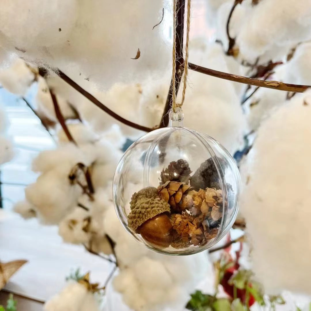 Xmas Ornament - Dried Pine Cones & Hazelnuts