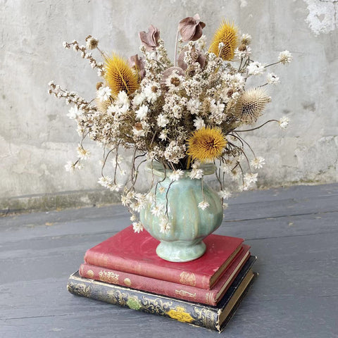 Dried Flowers Bouquet + Vase Set